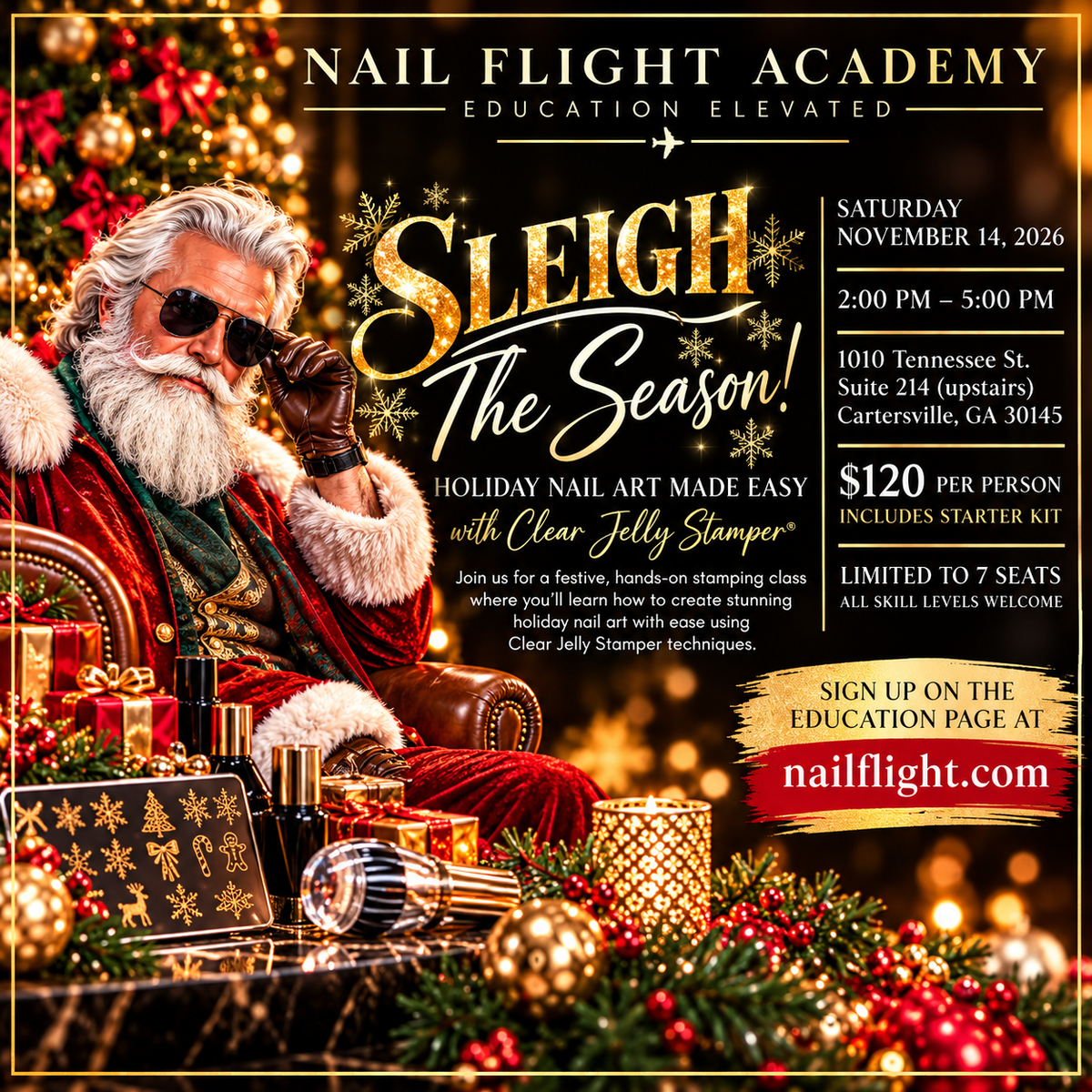 Sleigh the season nail art class